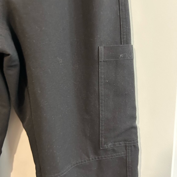 Figs Black Cargo Scrub Pants with White Drawstring - Picture 2 of 7